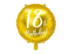 Balónik fóliový 18. narodeniny zlatý - 45cm